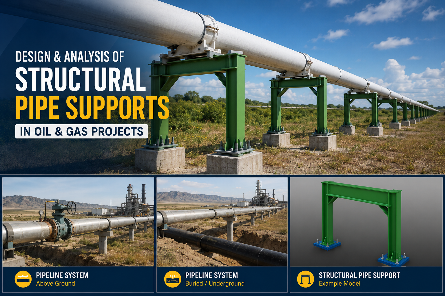 Design & Analysis of Structural Pipe Support in Oil & Gas Project